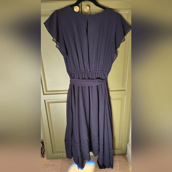 Nwt Ann Taylor Midi Length navy blue dress - Picture 2 of 6